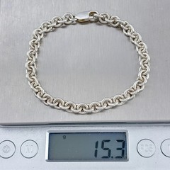 Vintage Sterling Silver 925 Heavy 15.3 gram Round Link Bracelet 7″