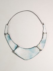 Vintage Enamel Over Copper Necklace 17.5″ Collar Artisan 60s 70s Hippie Boho