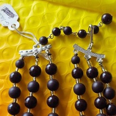 Vintage Signed Japan Triple Strand Beaded Necklace