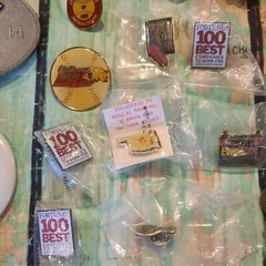 Hat Pin Lot 45 PC Jewelry Junk Drawer Pinback Button & Lapel & Hat Pin Lot