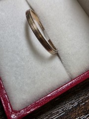 Vintage 14K Yellow Gold Bristol Grooved Eternity Band Wedding Band Ring Size 7.5