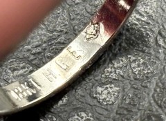 Vintage 18K HGE White Gold Plated Red Stone Signet Ring Men’s Art Deco Style 8
