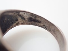 Vintage Chrysocolla Brutalist Modernist Sterling Silver Band Ring Sz 9.75