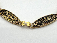 Vintage Roman Damascene Bracelet Maker signed IA Excellent Condition / Free Ship