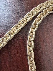 Vintage Bold Chunky 14KGP 23″ Chain Necklace. Foldable Links. From Flat to 4mm.