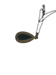 Vintage 14K Yellow Gold Black Onyx Teardrop Pendant