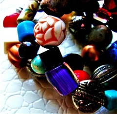 BRACELET BOHO BEADED MEMORY WIRE CUFF GLASS METAL ACRYLIC MULTI-COLOR ADJUSTABLE