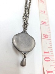 Vintage MAC Cosmetics Logo Pendant Necklace – Pewter Tone Chain–Y2K Collectible