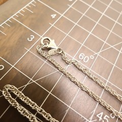 Bronzo Italia necklace rope chain 36-in Milor Italy silvertone lobster clasp
