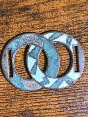 3pc Vtg 1930s Art Deco Jewelry Lot Carved Celluloid Pendant Turquoise Buckle