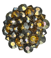 Vintage mid-century rhinestone cluster brooch, most likely 1950s–1960s.
