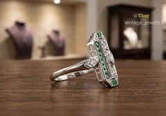 Lab Created 1.60CT Round Cut Diamond Vintage Art Deco Ring 14K White Gold Finish