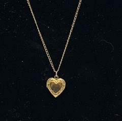 14KGF Gold Filled Heart Locket Pendant Necklace With 15 inch Chain