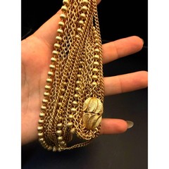 Vintage 1960’s Goldtone Multi-strand Necklace Unsigned Beauty