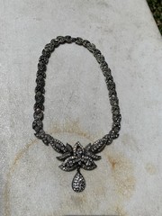 Vintage 1990s Chunky Retro Rhinestone Necklace From Sparkle City