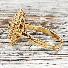 Vintage Mid Century 18K Yellow Gold .40 Ctw Diamond Ring 8 Retro Luxury Pretty