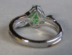 Pre-owned Sterling Silver 18KT Gold Plate Helenite Ring 3.7g Size 10 BGE #B184