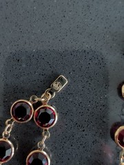 Swarovski Set Necklace Bracelet Bezel Set Red Crystal Swan Necklace R144