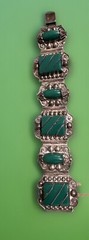 Pre 1920s Aztec Set Stamped Mexico Sterling 900 Platinum And Onyx.