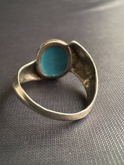 Vintage 925 Sterling Silver Ring Handmade Turquoise Ring Size 9.5 US