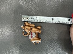 Vintage Silvertone Brown Rhinestone Elephant Brooch Pin