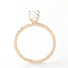 Party Wear Oval Shape 1.20CT White Moissanite With 10K Yellow Gold FN Women Ring
