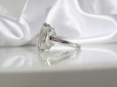 Vintage Sterling Silver 925 Natural Heated Green Amethyst Statement Ring Size 9
