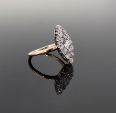 Handmade 1.00ct Old Cut Diamond 18k Gold Ring Size M Val $6910