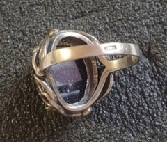 Vintage ring sterling silver 925 Size 8.5 Weight 8.1g Black Goldstone