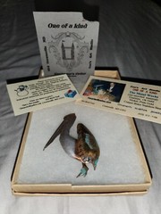 One Of A Kind Vintage Pelican Brooch Metal Recycled Yan’s Art Studio Beautiful