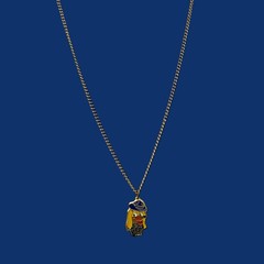 Vintage Cartoon Dog Pendant Necklace Gold Tone Enamel Puppy Hat Kitschy Jewelry