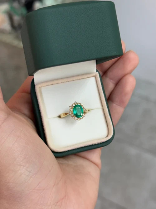 3.60 Ct Natural Emerald Art Deco Vintage Engagement Ring 14K Yellow Gold Over
