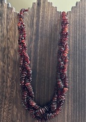 24” 3 Strand Cherry Cognac Baltic Amber Beaded Bold Statement Necklace