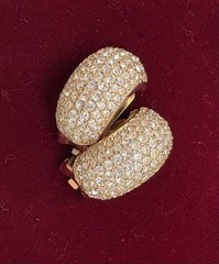 Vintage Christian Dior Clip on Earrings Pave Crystal Half Hoop
