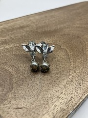 Vintage 1950’s Lind- Gal or LG Rhinestone/ faux pearl necklace & earrings set