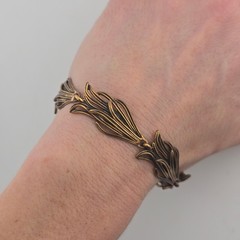 Vintage Finnish Stylized Leaf Motif Link Bracelet Size 7.5