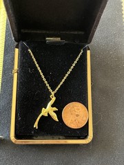 Vintage Scissortail Yellow Gold Plated Necklace