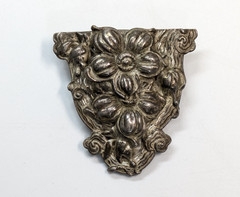 Antique Art Nouveau Floral Flower Silver Plated Scarf/Dress Clip 1 7/8″