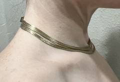Gorgeous 12k Gold Filled Multi Chain Necklace 5 Strand Antique 15”
