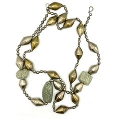 Vintage Tribal Necklace Set Mixed Metal Beads Natural Stone Boho Ethnic Layered