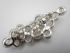 UNUSUAL GEMCRAFT CRAFT SILVERTONE GLASS ART DECO “BUBBLE” BROOCH PIN