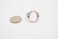 Vintage Sterling Silver 925 Mother Of Pearl Black Onyx Spinner Ring Size 7