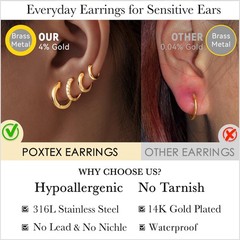 Gold Hoop Earrings for Women Trendy 14K Gold Plated Small Huggie Cartilage Hy…