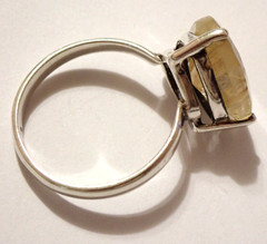 3 Rings S9 Rutilated Quartz S10.5 Blue Stone S12 Bar 925 Sterling Silver 10.6g