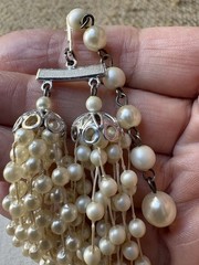 Vintage Hong Kong Multi-Strand Faux Pearl Choker Necklace – 18” 30g – Signed