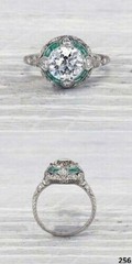 14K White Gold Over 2CT Round Lab-Created Diamond Art Deco Vintage Antique Ring
