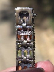 Vintage Sterling Silver Multi Gemstone Triple Row Tennis Bracelet 925 Thailand