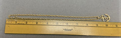 VTG Fashion Jewelry Necklace Anchor Pendant Gold tone -18 in”