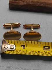Vintage Krementz Amber Acrylic Tip Bullet Back Cufflinks Simple Sophisticated