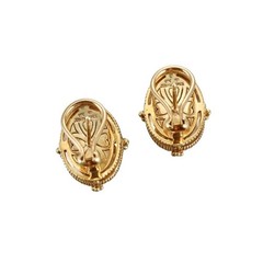 Judith Ripka Canary Crystal Diamond 18k Gold Earrings